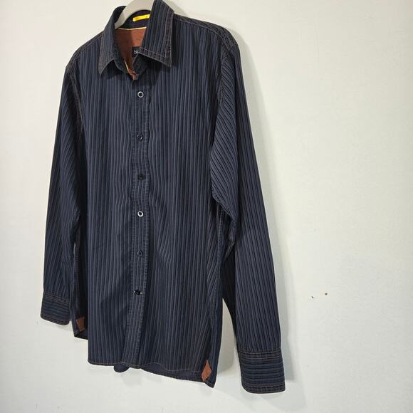 Pronto Uomo BLUE Men's Shirt. Size Medium. - Picture 3 of 16